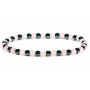 Bracelet en Hématite et quartz rose pierre naturelle perles rondes 4 mm