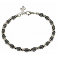 Bracelet en acier et hématite