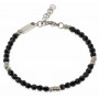 Bracelet en acier et onyx pierre naturelle