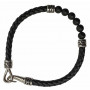 Bracelet cuir noir Onyx fermeture acier