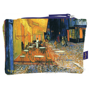 Pochette coton TERRASSE DU CAFÉ LE SOIR Vincent Van Gogh 1889