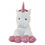 Peluche LICORNE blanche et rose pailleté