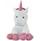 Peluche LICORNE blanche et rose pailleté 25 cm