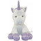 Peluche LICORNE blanche et violet pailleté 25 cm