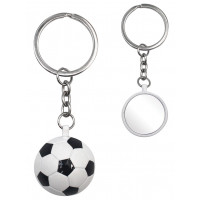Porte clés Ballon de Foot noir et blanc porte-clé métal