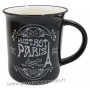 Mug noir façon émail BISTROT PARIS déco rétro