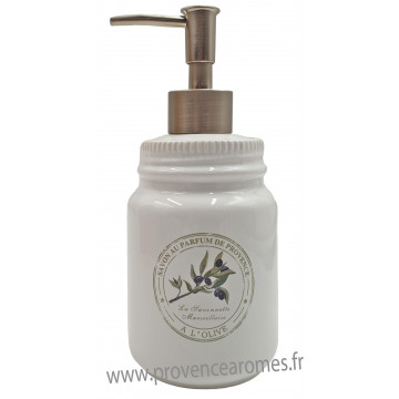 Distributeur céramique savon liquide déco SAVON OLIVE AUX PARFUM DE PROVENCE