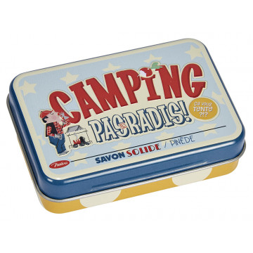 Boîte et savon CAMPING PAS UN RADIS Natives déco rétro vintage