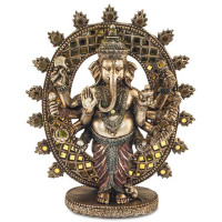 Statuette GANESH debout 29 cm effet bronze