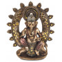 Statuette GANESH assis sur la souris Mushika 28,5 cm effet bronze