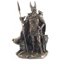 Statuette ODIN dieu nordique 25 cm effet bronze