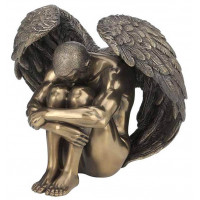 Statuette ANGE homme nu 13 cm effet bronze