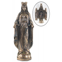 Statuette VIERGE MARIE qui s'ouvre 28 cm effet bronze