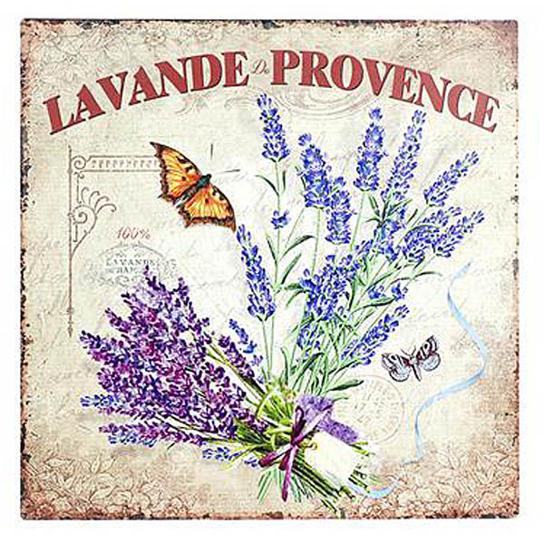 Plaque En Métal 20 X 30 Cm Lavande Parfum De Provence - Maison