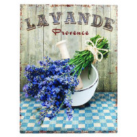 Plaque métal LAVANDE PROVENCE MORTIER 25 x 33 cm déco rétro vintage