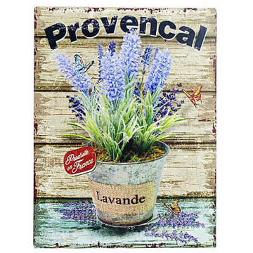 Plaque métal LAVANDE PROVENÇALE 25 x 33 cm déco rétro vintage