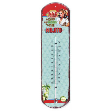 Thermomètre métal MOJITO Bar Cubain 48 cm
