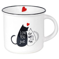 Mug façon émaillé déco chat I LOVE YOU JUST THE WAY I AM