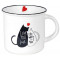 Mug façon émaillé déco chat I LOVE YOU JUST THE WAY I AM