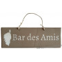 Plaque en bois " Bar des amis " fond taupe