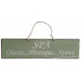 Plaque en bois " SPA Sieste Pétanque Apéro " fond vert