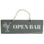 Plaque en bois " Open Bar " fond anthracite