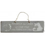 Plaque en bois " Attention au chien. Le chat n'est pas fiable non plus " fond gris