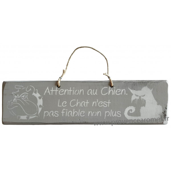 Plaque PVC Attention au chien, le chat n'est pas très gentil n'ont plus -  DISTRIVET