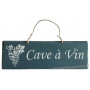 Plaque en bois " Cave à Vin " bleu canard