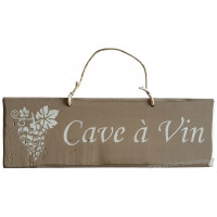 Plaque en bois " Cave à Vin " taupe