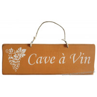 Plaque en bois " Cave à Vin " abricot