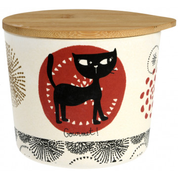 Pot avec couvercle D12 cm en bambou LES CHATS Foxtrot collection