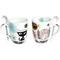 Mug avec cuillère LES CHATS Foxtrot collection