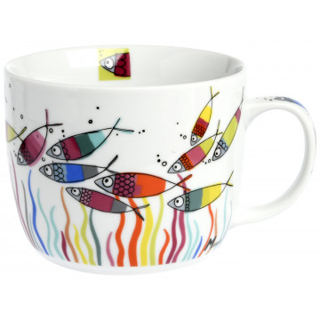 Maxi tasse à déjeuner DANSE DES POISSONS Foxtrot collection