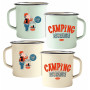 2 Mugs en émail CAMPING PAS UN RADIS Natives déco rétro vintage