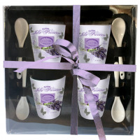 Coffret 4 Tasses à café et cuillères JOLIE PROVENCE