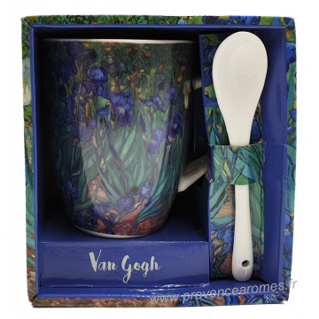 Mug avec cuillère LES IRIS Vincent Van Gogh