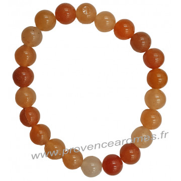 Bracelet en Cornaline pierre naturelle perles rondes 8 mm