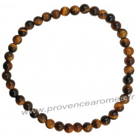 Bracelet en Oeil de tigre pierre naturelle perles rondes 4 mm