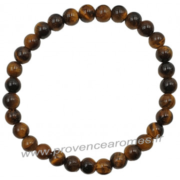 Bracelet en Oeil de tigre pierre naturelle perles rondes 6 mm