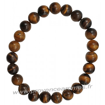 Bracelet en Oeil de tigre pierre naturelle perles rondes 8 mm