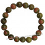 Bracelet en Unakite pierre naturelle perles rondes 10 mm