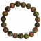 Bracelet en Unakite pierre naturelle perles rondes 10 mm