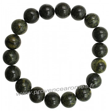 Bracelet en Jade Serpentine pierre naturelle perles rondes 10 mm