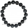 Bracelet en Obsidienne Flocons de neige naturelle perles rondes 12 mm