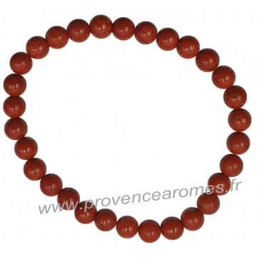 Bracelet en Jaspe Rouge naturelle perles rondes 6 mm