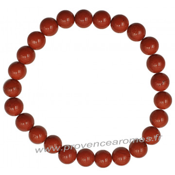 Bracelet en Jaspe Rouge naturelle perles rondes 8 mm