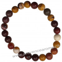 Bracelet en Jaspe Mokaïte naturelle perles rondes 8 mm