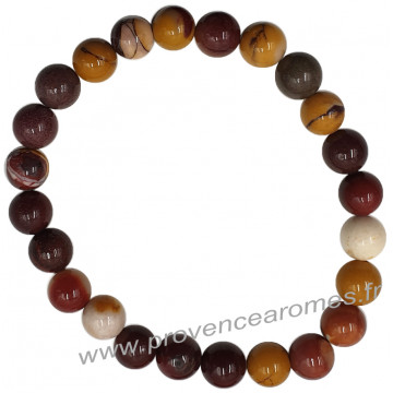 Bracelet en Jaspe Mokaïte naturelle perles rondes 8 mm