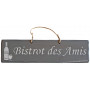 Plaque en bois " BISTROT DES AMIS " fond Anthracite